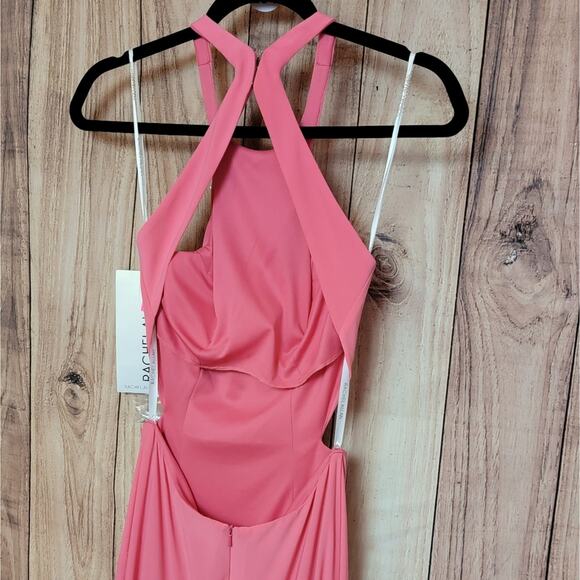 NWT Rachel Allan Hot Pink Halter Gown, Style # 7108, Sz 4 - Picture 11 of 11
